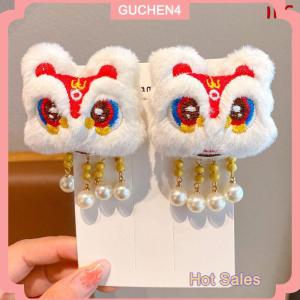 GUCHEN4🎀 Cô gái Trung Quốc phong cách cổ xưa Kẹp Tóc trang sức tết tóc đỏ
