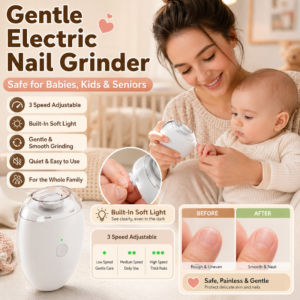 Electric Nail File Automatic Nail Clipper Low Noise Nail Grinder Anti-Pinch Design Elderly-Friendly Nail Care Tool
