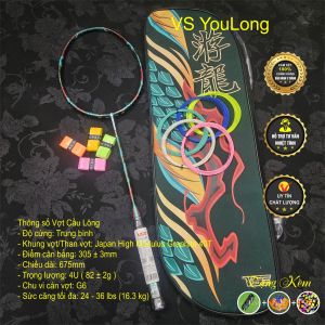 [Siêu Sale]Vợt cầu lông VS YouLong xanh căng sẵn cước + Bao đơn + Quấn cán