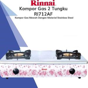 Rinnai Kompor Gas 2 Tungku Stainless Steel Flower Series - RI712AF - FREE ONGKIR Jabodetabek