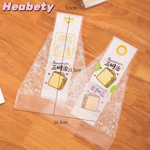 Heabety 100 PCS Sandwich Wrappers Special Disposable Easy To Tear Transparent Triangle Cake Baking Bread Packaging Bag