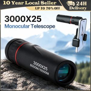 3000X25 HD Monocular Telescope Compact Portable for Travel Hiking Fishing Camping Stargazing Concerts & Bird Watching