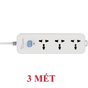 Ổ Cắm Điện Gongniu GONEO N1030 – 3 Ổ đa năng 1 Công Tắc - Dây 3m hoặc 5m - Công Suất 10A-250-2500W - Nắp che an toàn