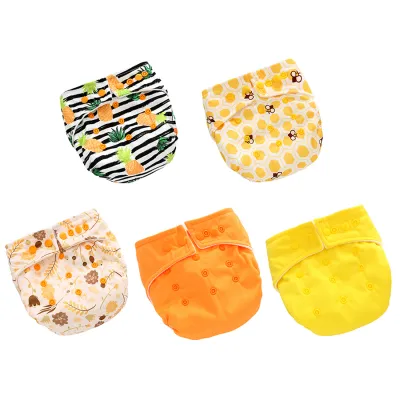 Miracle Baby Waterproof Reusable Diapers 5pcs Cotton Children Cloth Nappies Training Pants Infant Washable Diapers For Baby Infant Shorts Underwear Cloth Adjustable Washable Newborn Baby Diaper