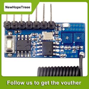 NewHopeTreee 1PC 433MHz RF Receiver Learning Code Decoder MODULE 4ช่องสำหรับการเข้ารหัส1527