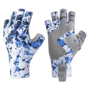 FLYING Summer Fishing Gloves Breathable Camouflage Half Finger Gloves Outdoor Non Slip Sunscreen Gloves Sun Protection