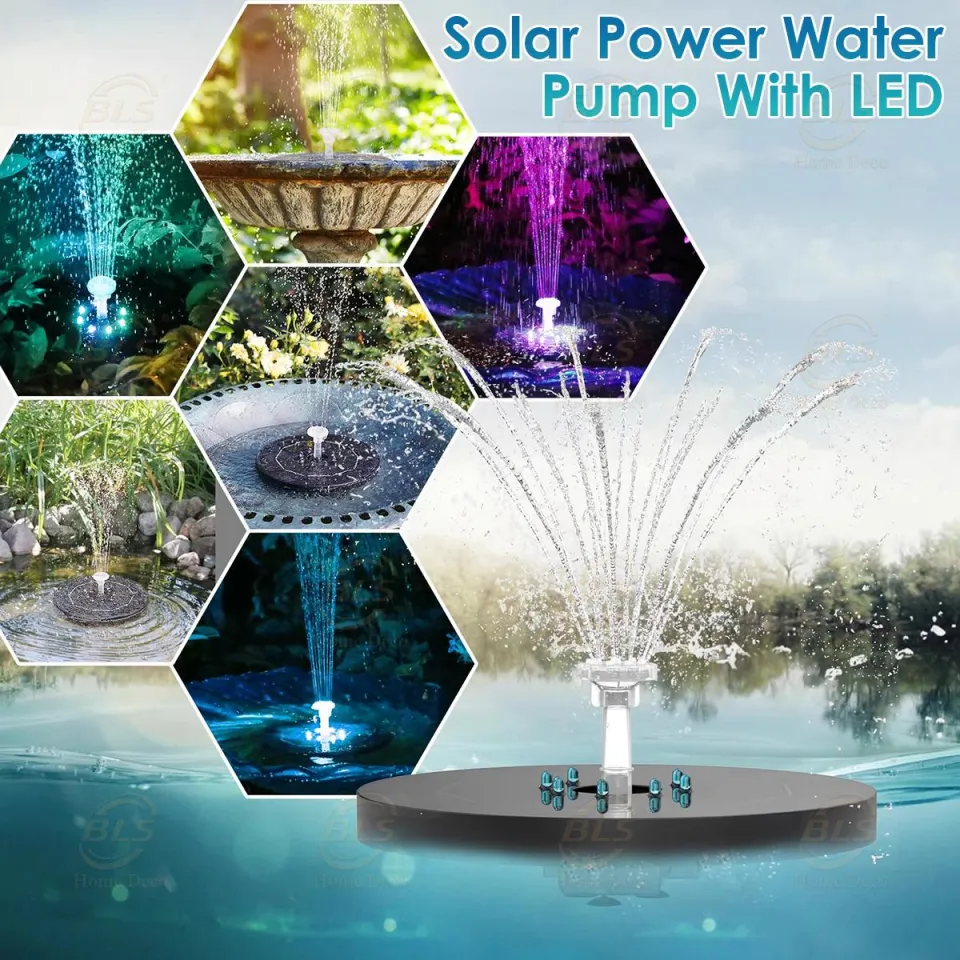 thumbnail interactive-video image 1 of Solar Powered LED Bird Bath Fountain – Floating Water Pump For Garden, Pool, Pond 1 of 1