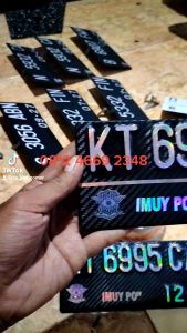 Plat Nomor Karbon Hologram & 2 Lapis Baut Tanam Super Tebal