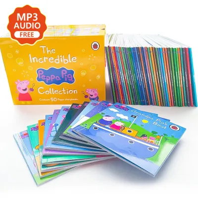 Peppa Pig Box Set 50 Children English Story Book Bedtime Reading Gift เล่ม หนังสือนิทานเปปป้าพิก ฝึกอ่านภาษาอังกฤษ สมุดหนังสือนิทาน หนังสือเด็ก หนังสือภาษาอังกฤษเด็ก มีทั้งหมด 3 ชุด