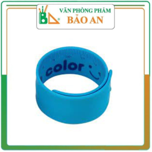 Thước kẻ cuộn 18cm Deli - Xanh dương Vàng Hồng Cam - E6206 Thước kẻ vòng tay cao su tự cuốn