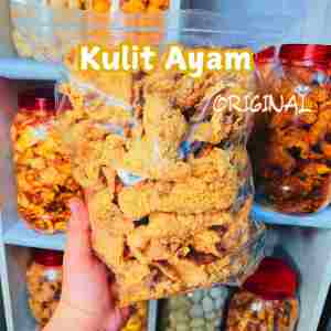 kulit ayam crispy daun jeruk 1kg pedas gurih lapak ujang