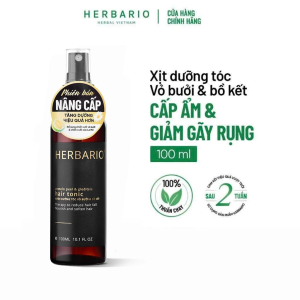 BẢN NÂNG CẤP - Nước xịt dưỡng tóc Vỏ Bưởi và Bồ Kết Herbario 100ml - VEGAN thuần chay