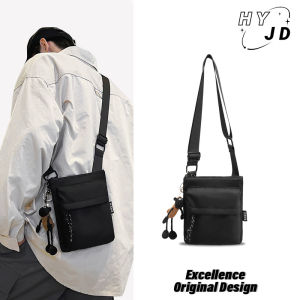 Black Oxford Cloth Utility Shoulder Bag Adjustable Wide Strap Phone Organizer