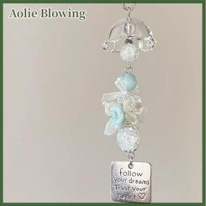 Aolie Transparent Keychain Cute Wind Chime Pendant Keyring Mobile Phone Lanyard Kawaii Bag Decorative Accessories Home Decorations
