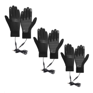 1 Pair USB Heated Gloves for Men and Women USB Powered Heating Knitting Heating Mittens Winter Washable Hands Warmer