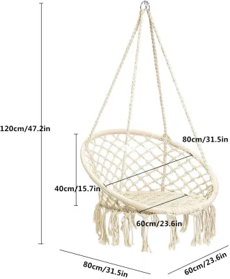 Nordic style Round Swing Chair Ceiling hanging chair Indoor Single Hammock Kids/Adult Swing Buaian Outdoor Swinging Sofa