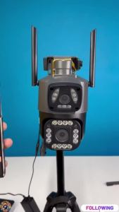 V380 Outdoor CCTV Dual Camera Wifi Connect To Cellphone Dual Waterproof Night Vision Alarm