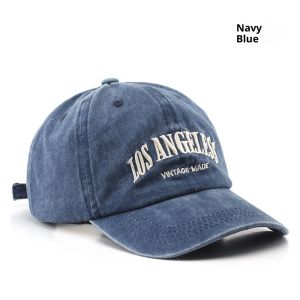 SEA JJT Mũ bóng chày cotton nhuộm vintage thêu chữ Los Angeles phong cách Mỹ cổ điển dành cho nam và nữ