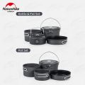 Naturehike Portable Outdoor Tableware Set 4 in 1 Aluminum Alloy Pot Storage Ultralight Glamping Tableware Cookware Set Travel Camping Hiking Picnic Cooking Pot Kettle Sets Heavy Duty Original Nature Hike. 