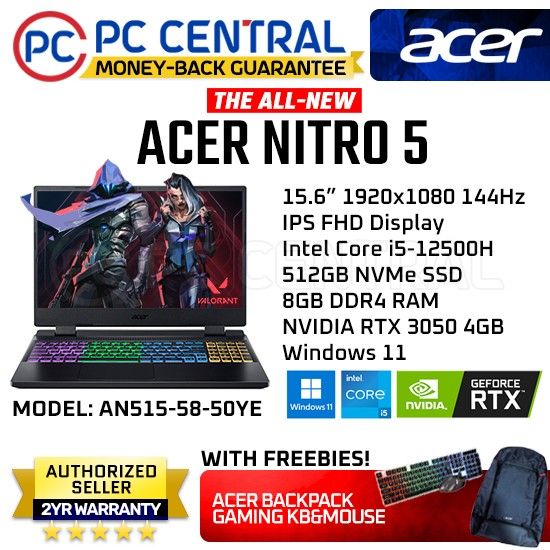 Acer Nitro 5 (AN515-58-50YE) 50YE | Intel Core i5-12500H (12 cores ...