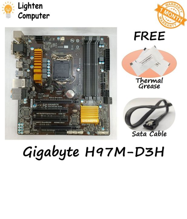 Gigabyte Ga H97 D3h Atx Lga1150 Motherboard Gigabyte GA-H97M-D3H Motherboard | H97 | LGA 1150 | INTEL 4th GEN