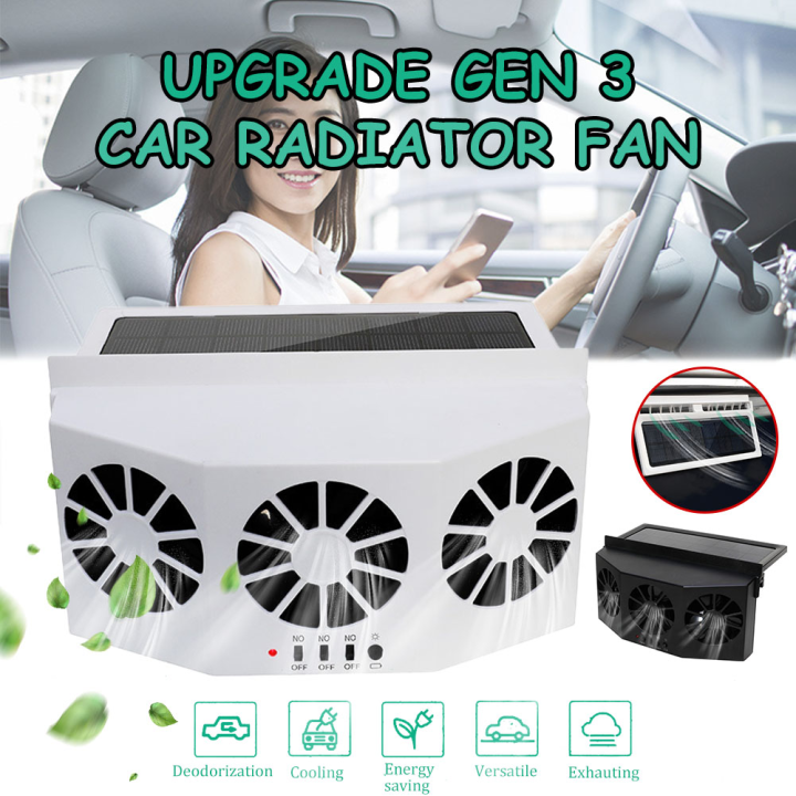 Solar Exhaust Car Fan 3 Speed Auto Exhaust Fan Air Purifier Car