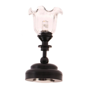 1/12 Dollhouses Accessory Flower Shade Black Ceiling Light Chandelier for Miniature Living Room Bedroom Scene Decors