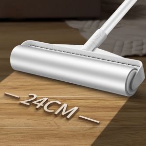 ลูกกลิ้งเก็บขน ขนาด 24cm ยืดได้ 72-113cm ลูกกลิ้งทำความสะอาด ไม้ถูพื้น ลูกกลิ้งกระดาษกาว ลูกกลิ้งเก็บขน แปรงปัดฝุ่น