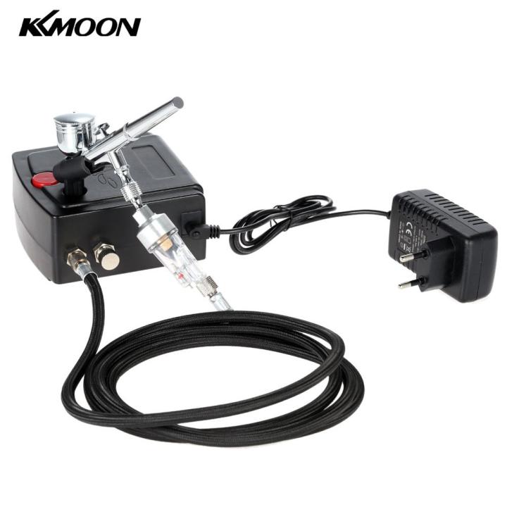 KKmoon Official Store แอร์บรัชสองหัว ชุดเครื่องอัดอากาศ สำหรับจิตรกรรม ...