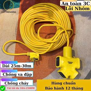 Cuộn Dây Điện Dài 20-25M Kèm Ổ Cắm Phích Cắm Đúc Chịu Lực Cao Đa Năng Tiện Lợi Dây Cấp Nguồn 220V Chịu tải 10A-2000W Bảo Hành 12 Tháng