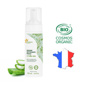 Face Cleansing Foam -  with Aloe Vera - Organic - Made in France - Vegan - by Fleurance Nature