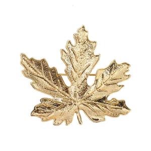 Sparkling Rhinestones Maple Leaf Brooch With Aged Metal Finish Fashion Accessory Handmade Antique Pin