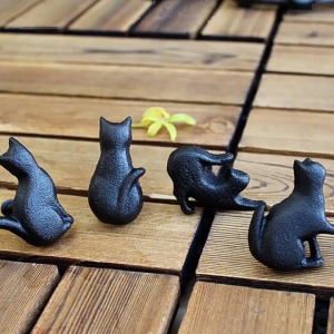 4Pcs Cats Shape Cabinet Knob Drawer Pulls Unique Furniture Decorative Handle for Kitchen Cupboard Wardrobe Enduring