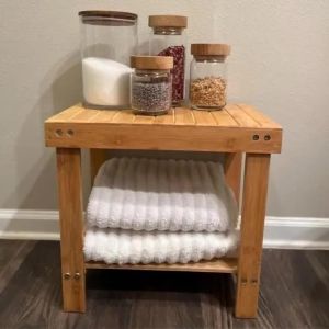xpkQ Solid Wood Simple Stool Shoe Changing Stools with Storage Space Leisure Baby Childrens Small Square Stool Removable Footstool 5Y6Z3