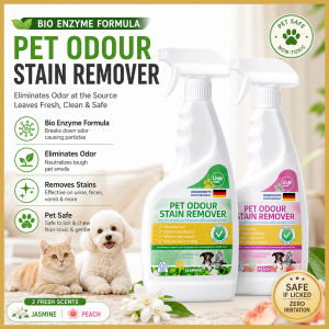 [SG In Stock]500ml Pet Odour & Stain Remover Spray Bio Enzyme Deodorizer for Dogs & Cats Urine Cleaner Jasmine/Peach