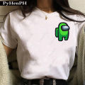 2025 New Year Spring Festival Among Us T shirt  Serigala Api Super Membunuh Cetakan Bunga Permainan T T-Shirt untuk Lelaki dan Wanita Memakai Topi Lengan Pendek Hitam  COD. 