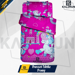 Sprei Aesthetic 160x200x15 Motif Polos Dan Karakter Queen Size