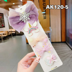 Jepit Rambut Korea Anak Perempuan Motif Pita Frozen 1 Set 5 Pcs Aksesoris Rambut Lucu AK120 NOMIDE