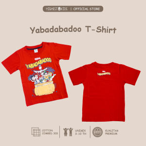 Highest Kids - Kaos Anak Cowok Cewek Gambar Yabadabadoo Warna Hitam dan Merah Bahan Cotton Combed 30S Ukuran S M L XL Usia 3th 4th 5th 6th 7th 8th 9th 10th HKTS55