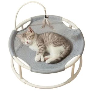 PENTU Breathable Cat Elevated Bed Round Elevated Frame Pet Camping Bed Pet Supplies Moisture-proof Cat Hammock All Season