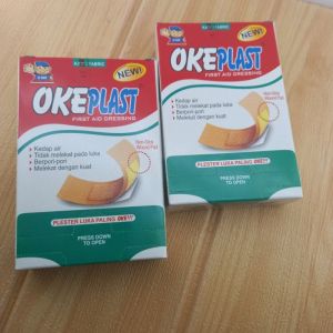 Okeplast box isi 100 Lembar - 1 Dus Isi 100 Lembar Plester/Perban Luka