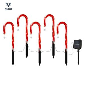 5PCS Solar Pathway Lights Christmas Solar Powered Lights Christmas Candy Garden Lights for Garden Patio Lawn Or Yard Decoration [Vodool Shophouse]