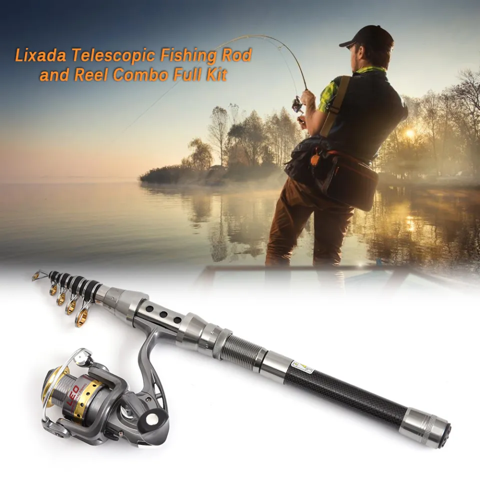 Lixada 180CM Telescopic Fishing Rod and Reel Combo Full Kit Spinning  Fishing Reel Gear Organizer Pole