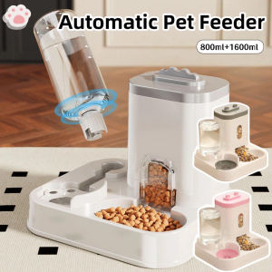 2 In 1 Large Capacity Automatic Cat Feederwith Water Fountain Dispenser Puppy Pet Accessory