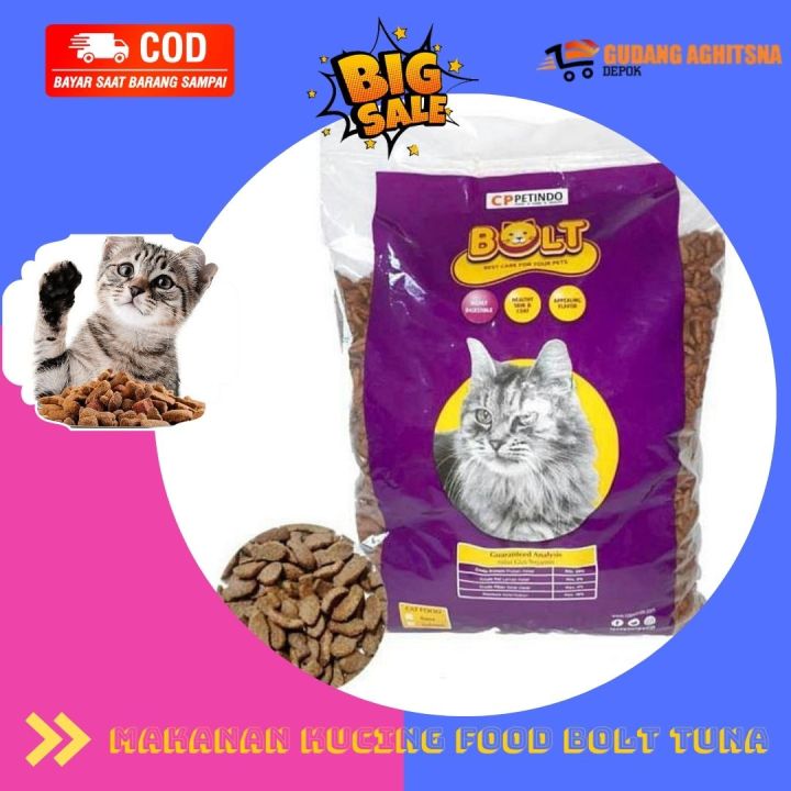 MAKANAN KUCING BOLT CAT FOOD BOLT TUNA MAKANAN HEWAN SEHAT PET FOOD 400 GRAM Makanan Kucing Makanan Peliharaan Hewan snack kucing