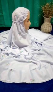 Mukena Dewasa Potongan Polino Motif Bordir Tabur Seribu Bunga