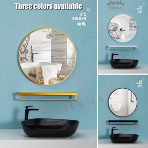SG Seller Bathroom Hanging Round Mirror with Shelf High Definition Makeup Mirror