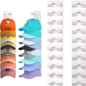 Baseball Cap Holder 10 Grid Wall Mounted Organizer Closet Storage Rack Space Saving Solution Penyimpan Topi