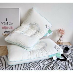 Ruột Gối Matxa Cool Milk Thêu Hình Gấu Nhập Khẩu Nguyên Chiếc