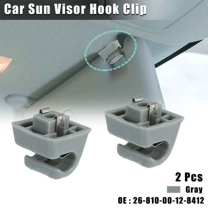 W123 W124 Sun Visor Holders Set Of 2 Gray Sun Visor Clips For Mercedes W123, W124, W126, W140, W201 Models Mercedes Sun Visor Clip